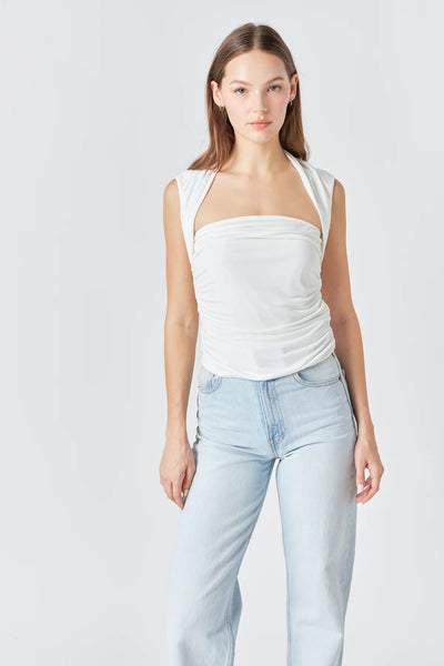 Angelo basic contour top in white