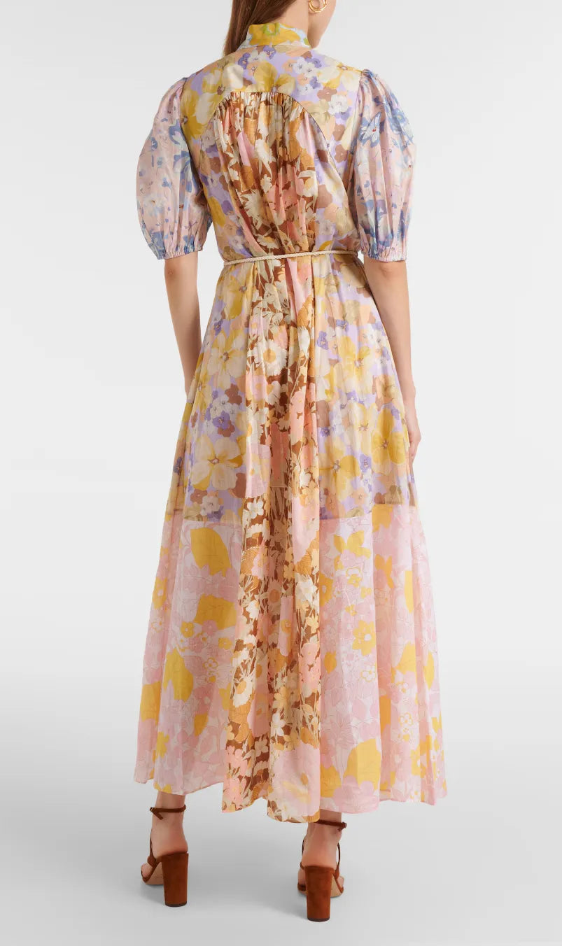 Malha floral midi dress