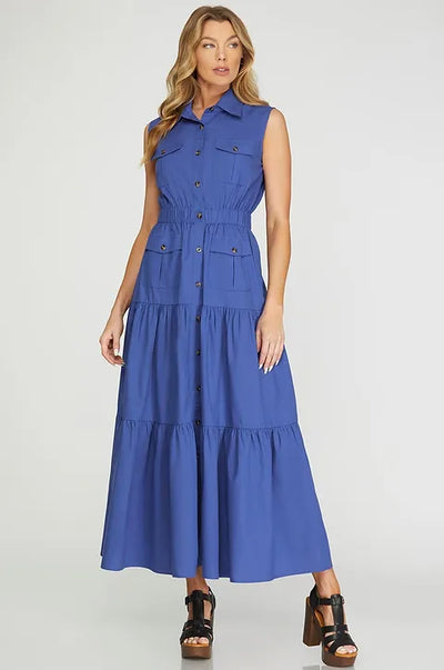 Lillien button down midi dress