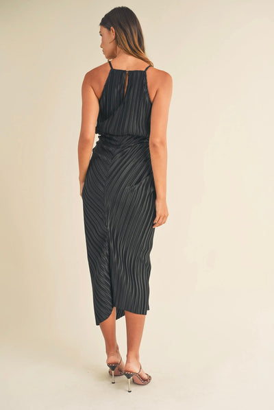 Ruched pleated dress