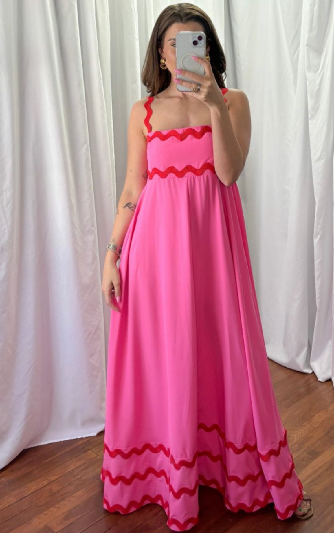 Kristina hot pink maxi dress