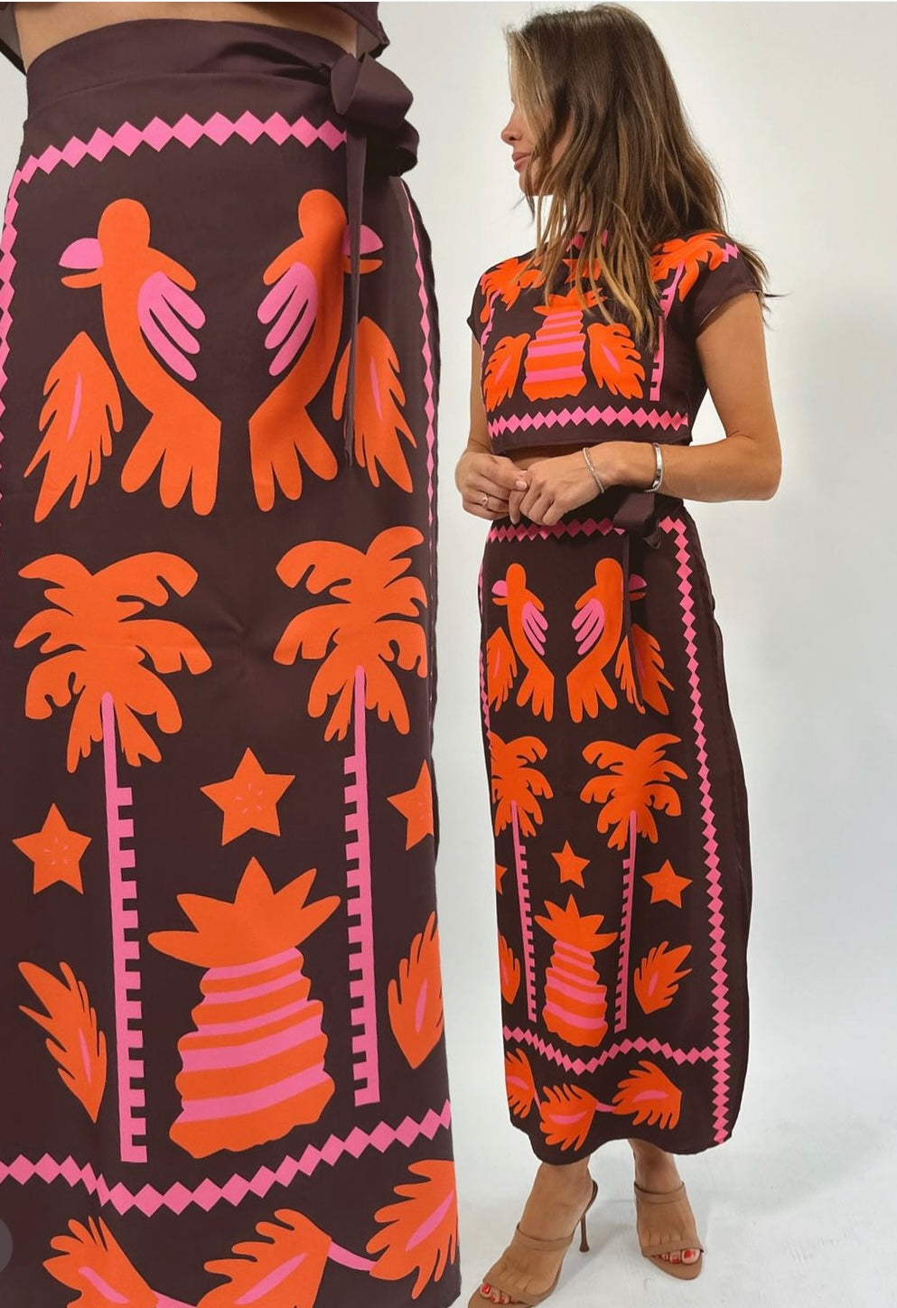 Gurina tropical skirt set