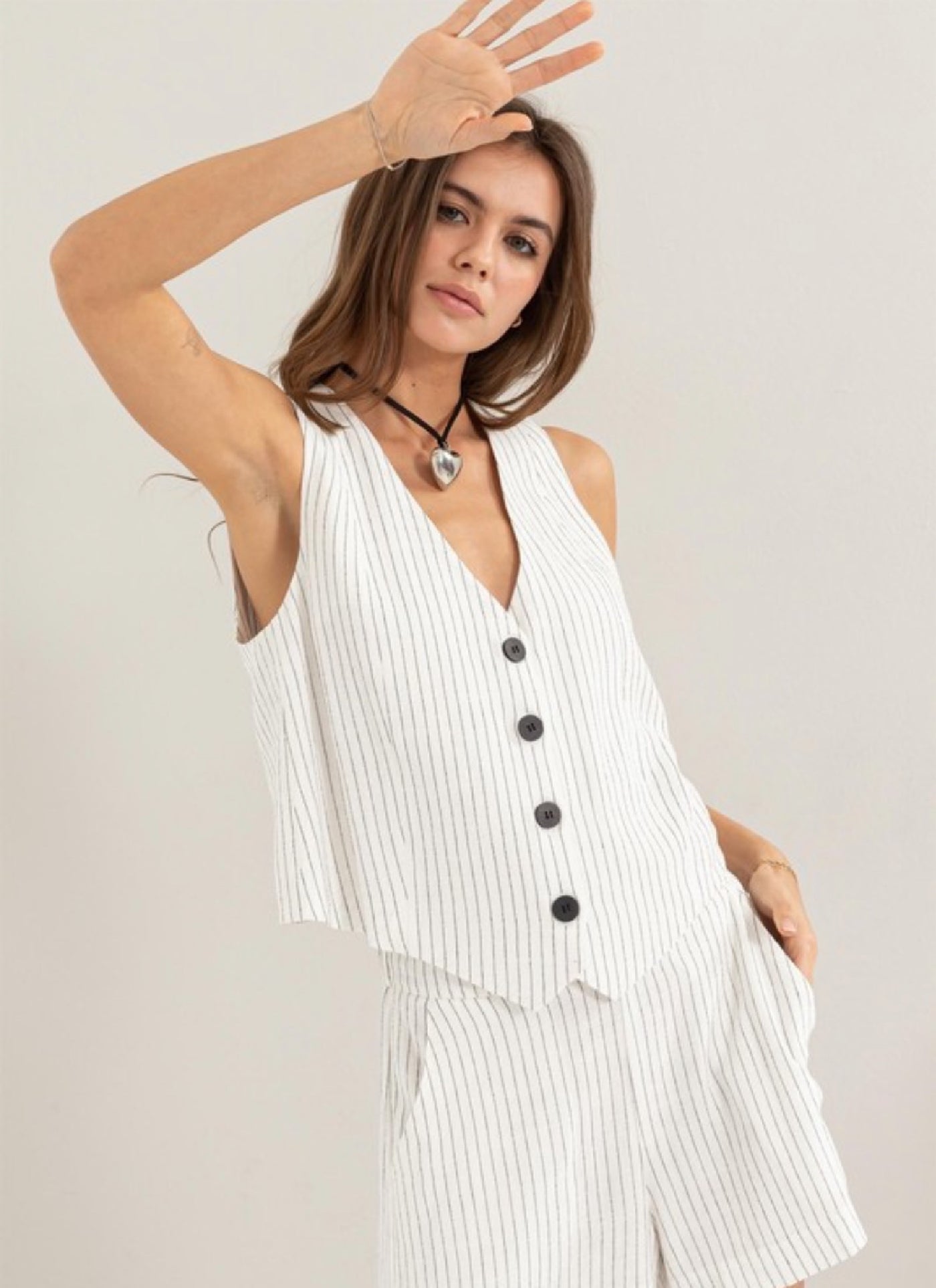 Pinstripe vest and short