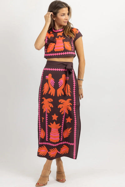 Gurina tropical skirt set