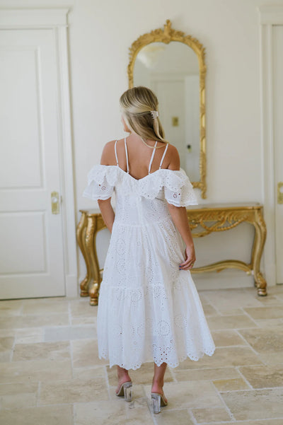 Lena off shoulder eyelet dress