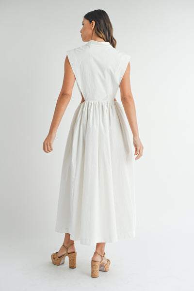 Alaia cut out midi dress in white