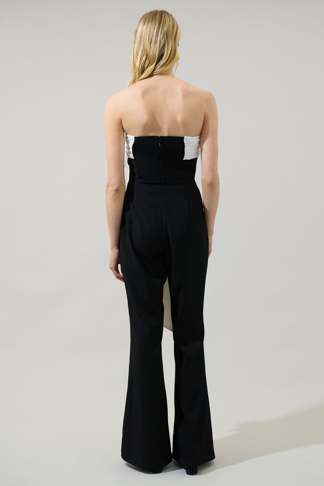 Gerri contrast strapless jumpsuit