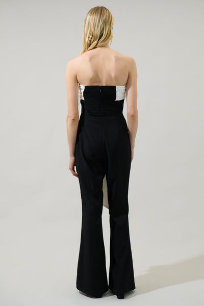 Gerri contrast strapless jumpsuit