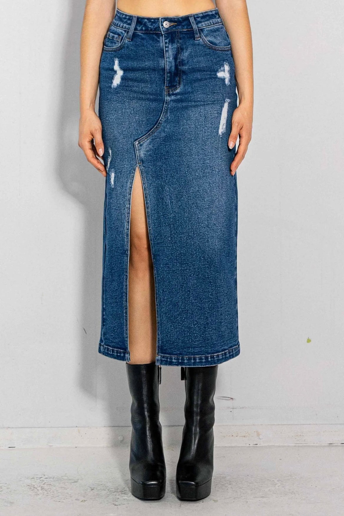 Quay maxi denim skirt