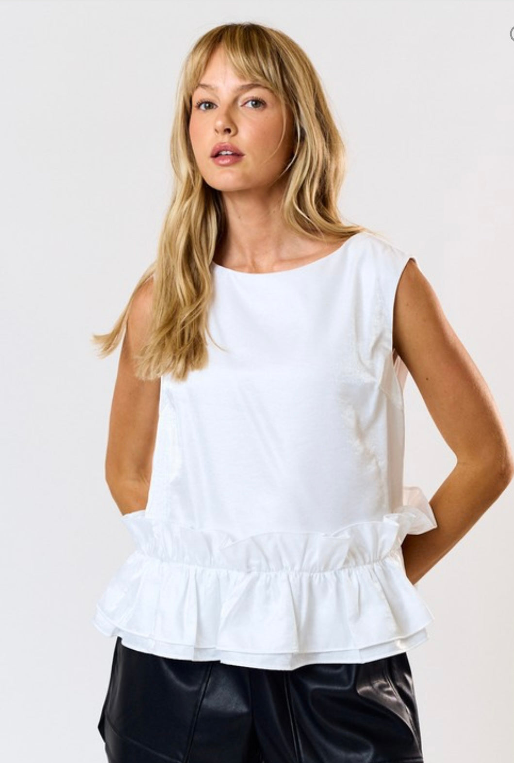 Jessyka white peplum top