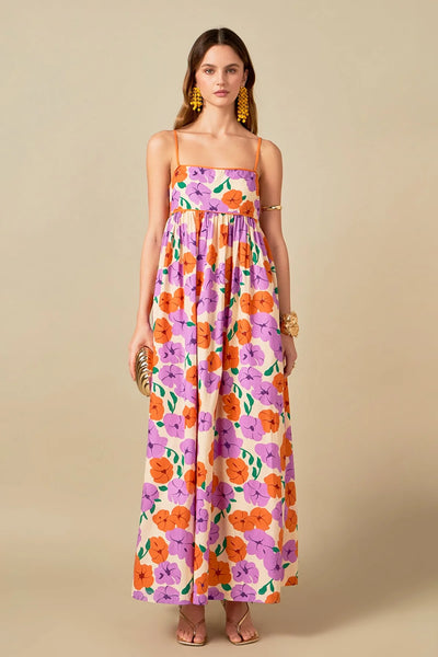 Print empire waist maxi dress