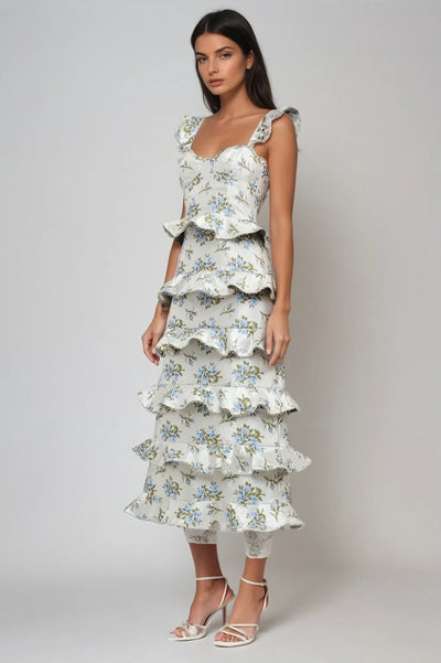 Elle tiered midi dress