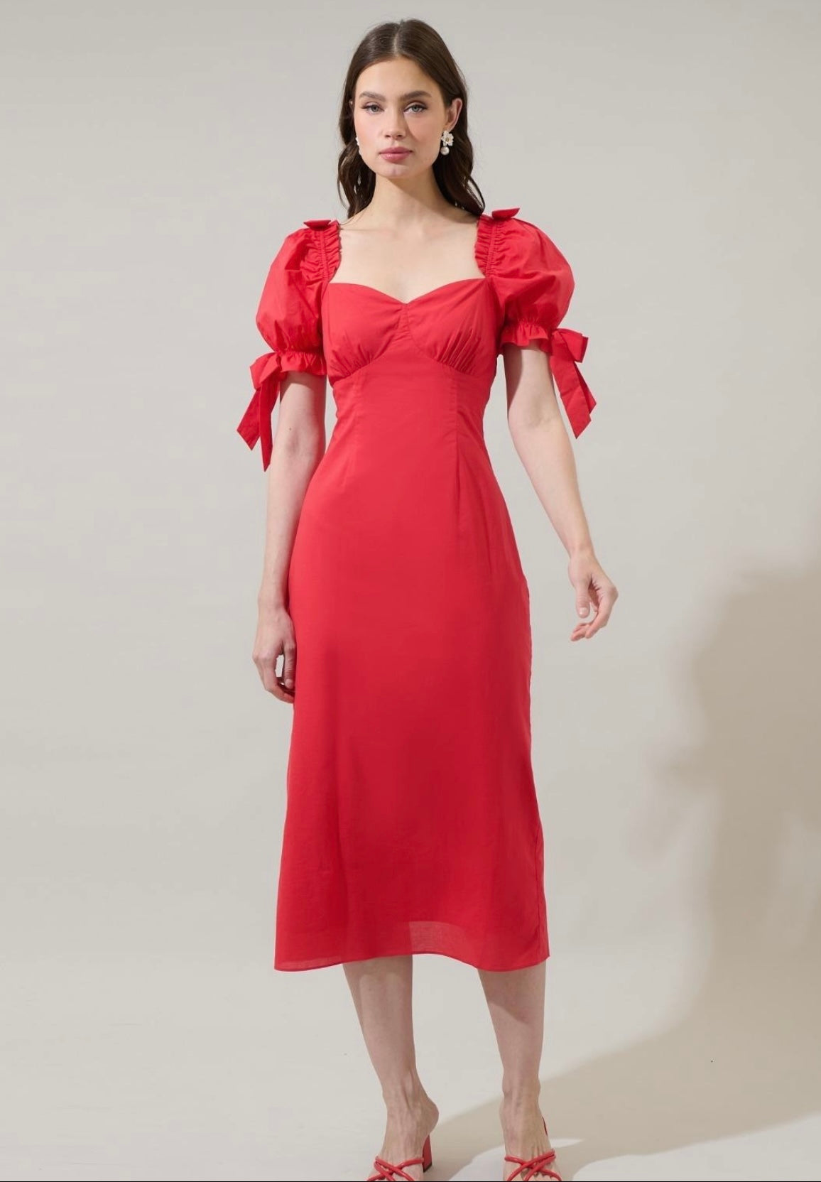 Mercer midi dress in red