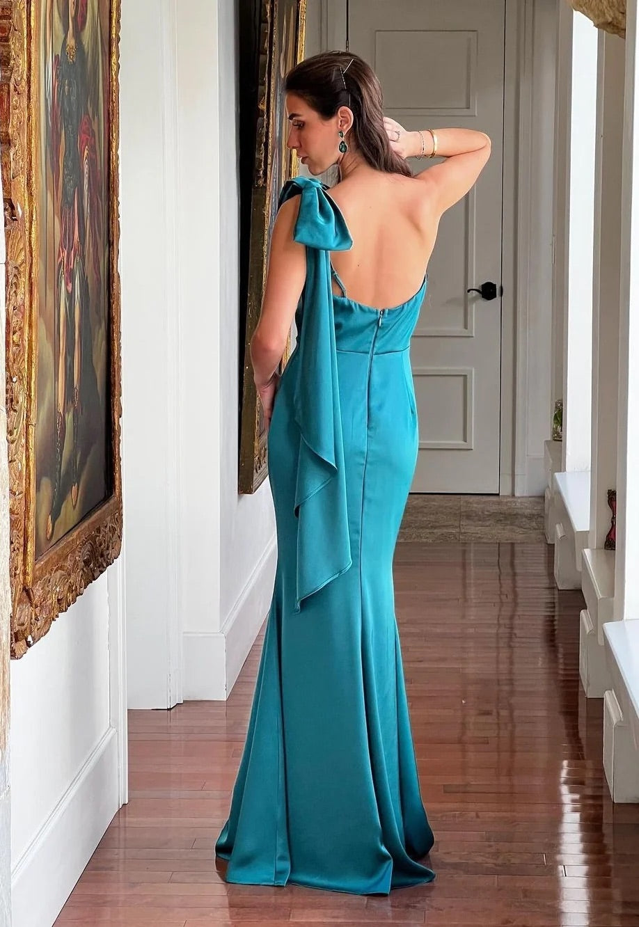 Lise teal maxi dress