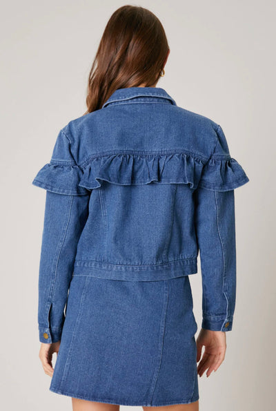 Stella denim ruffle jacket