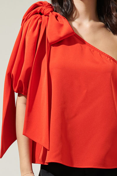 Portofino one shoulder blouse