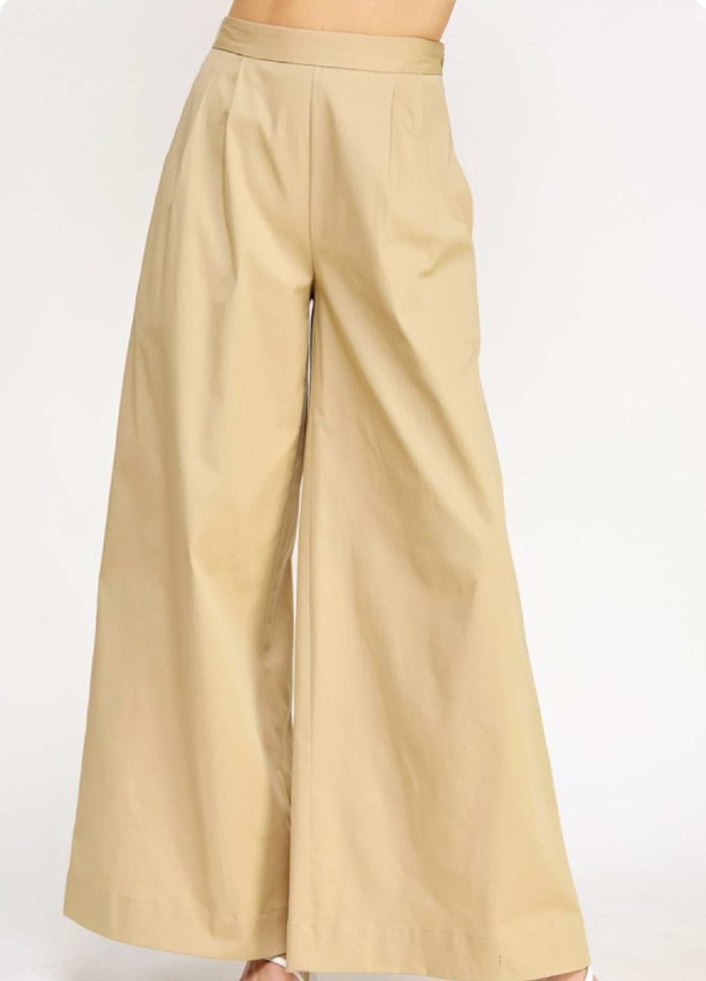 Ecru wide leg pant