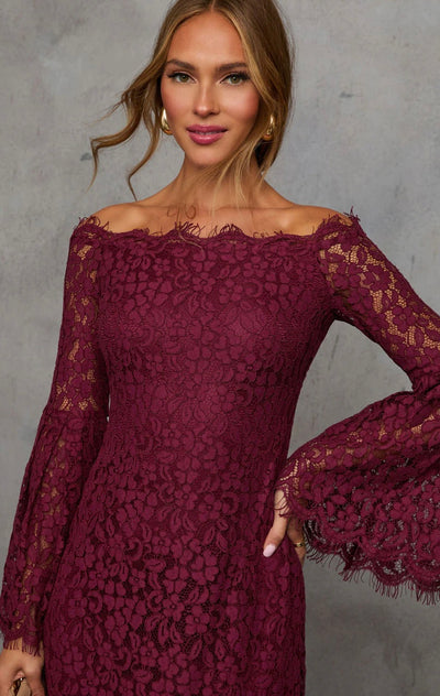 On your mind lace midi dress