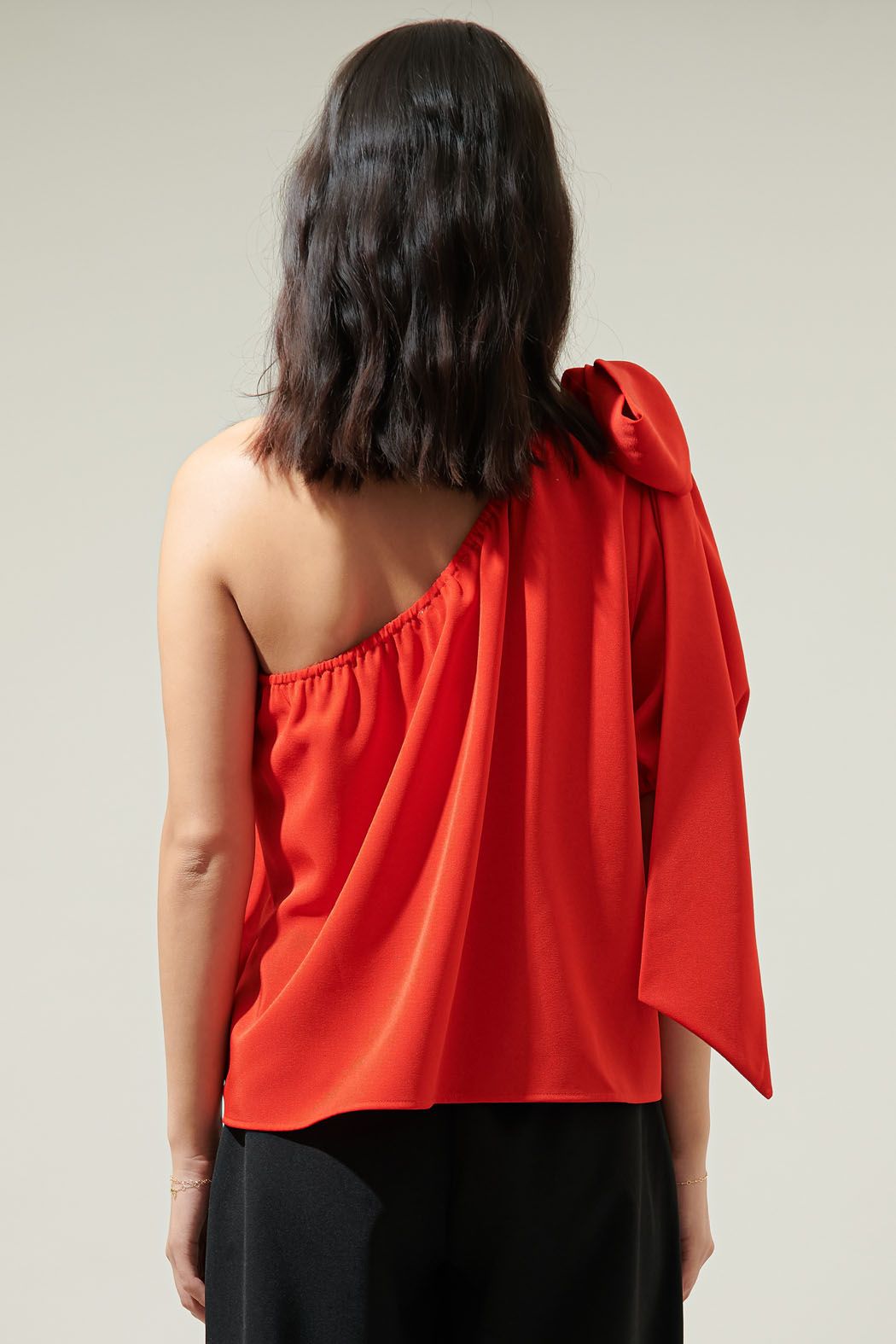 Portofino one shoulder blouse