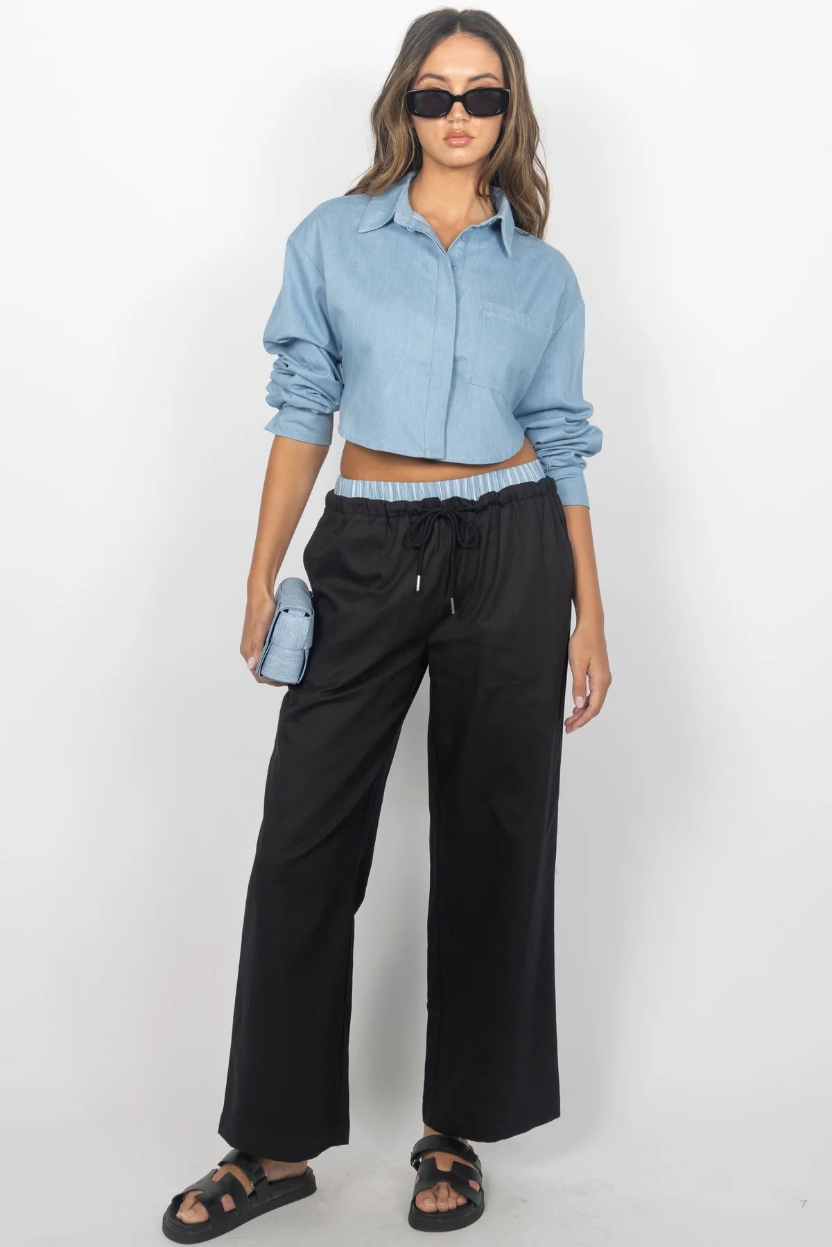 Finley cropped shirt and pant set