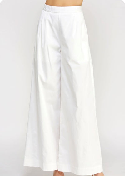 White wide leg pant