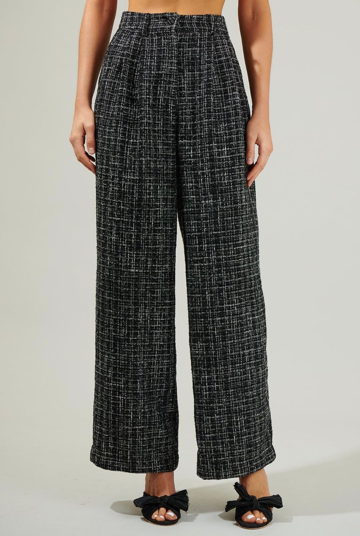 Adriella tweed pant in black