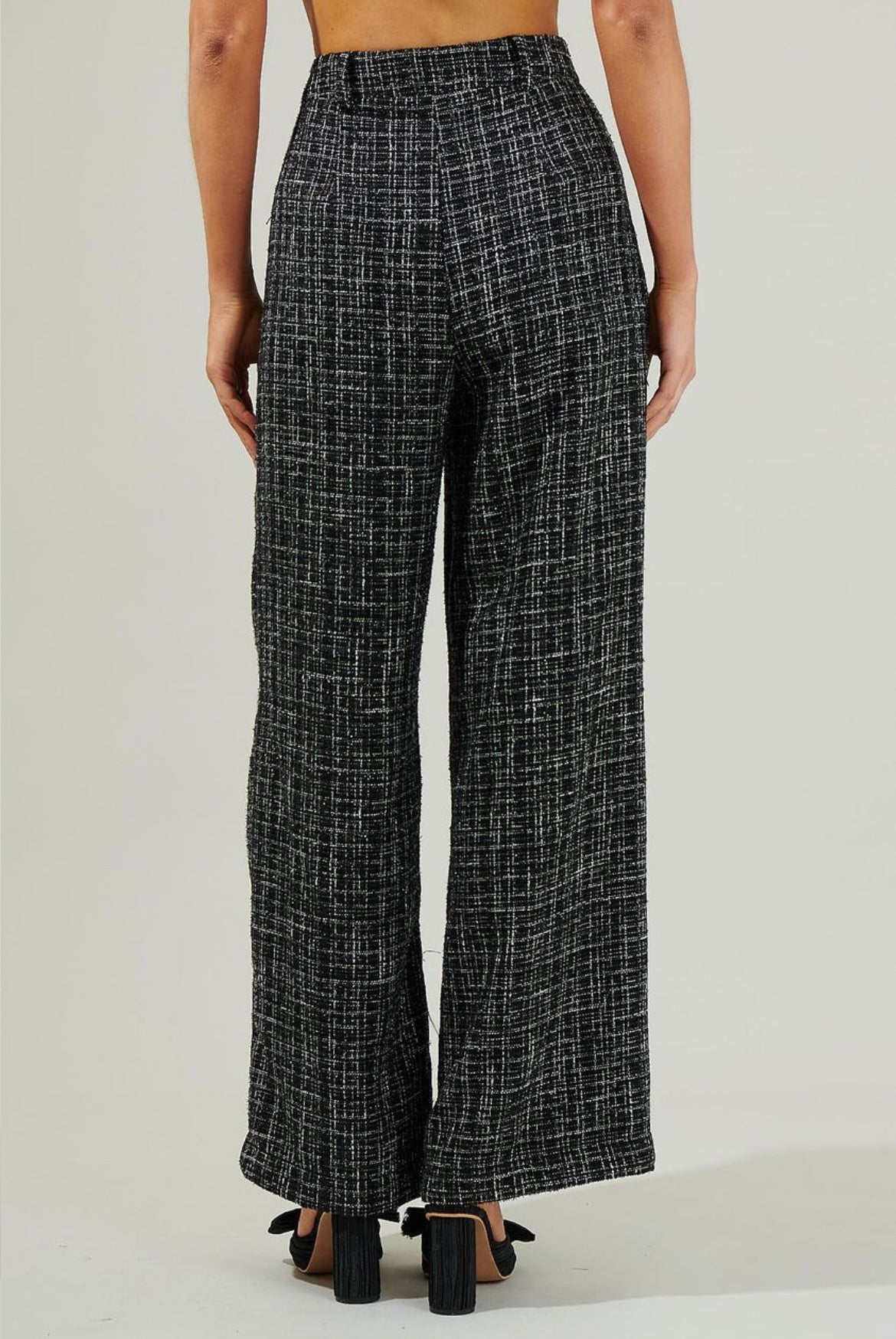 Adriella tweed pant in black