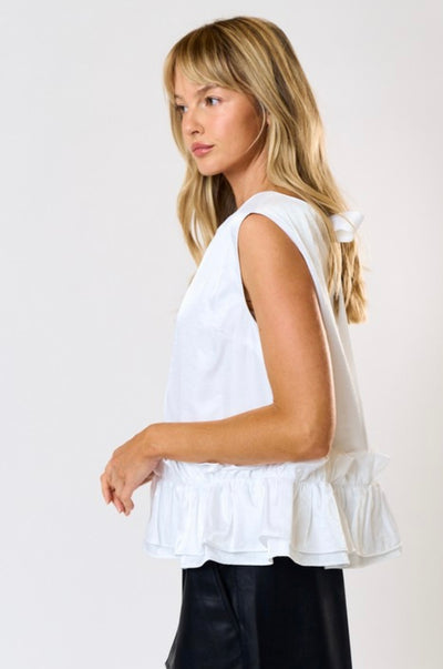 Jessyka white peplum top