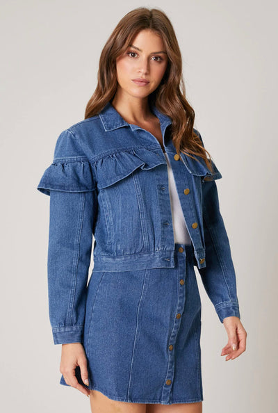 Stella denim ruffle jacket