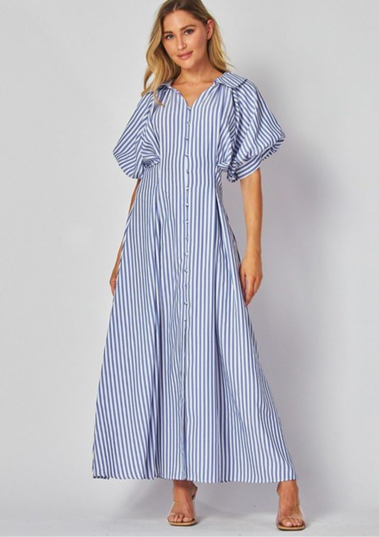 Alyssa striped midi dress