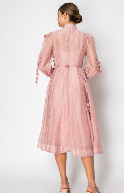 Juliet baby pink midi dress