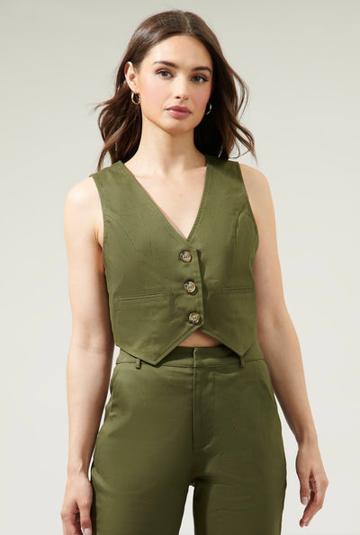 Erimos vest & pant set in olive