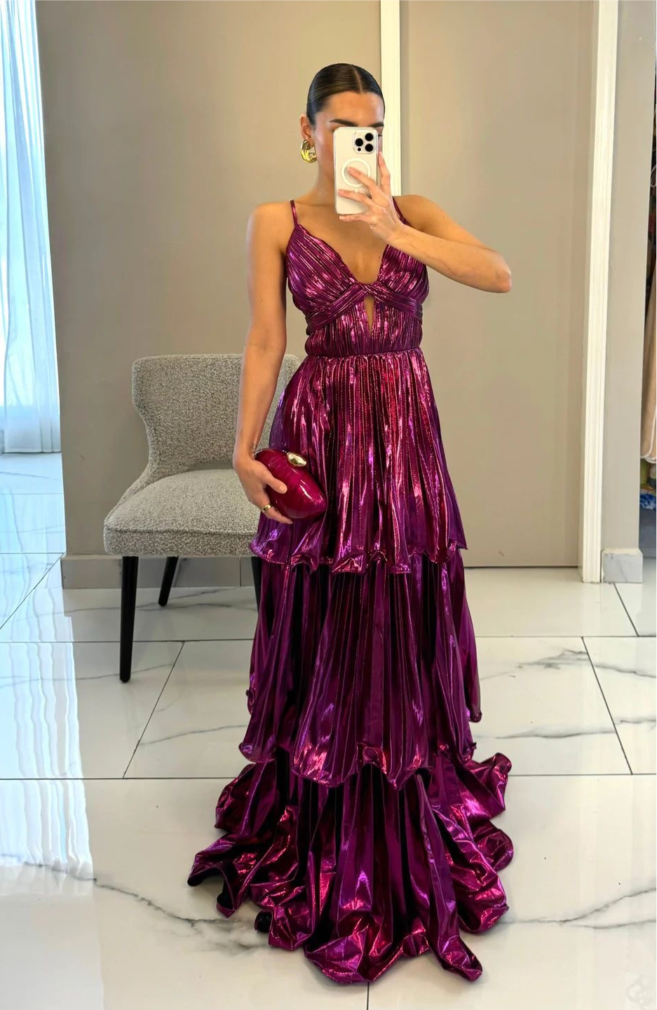 Electric fucsia gown