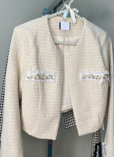 Cream light tweed jacket