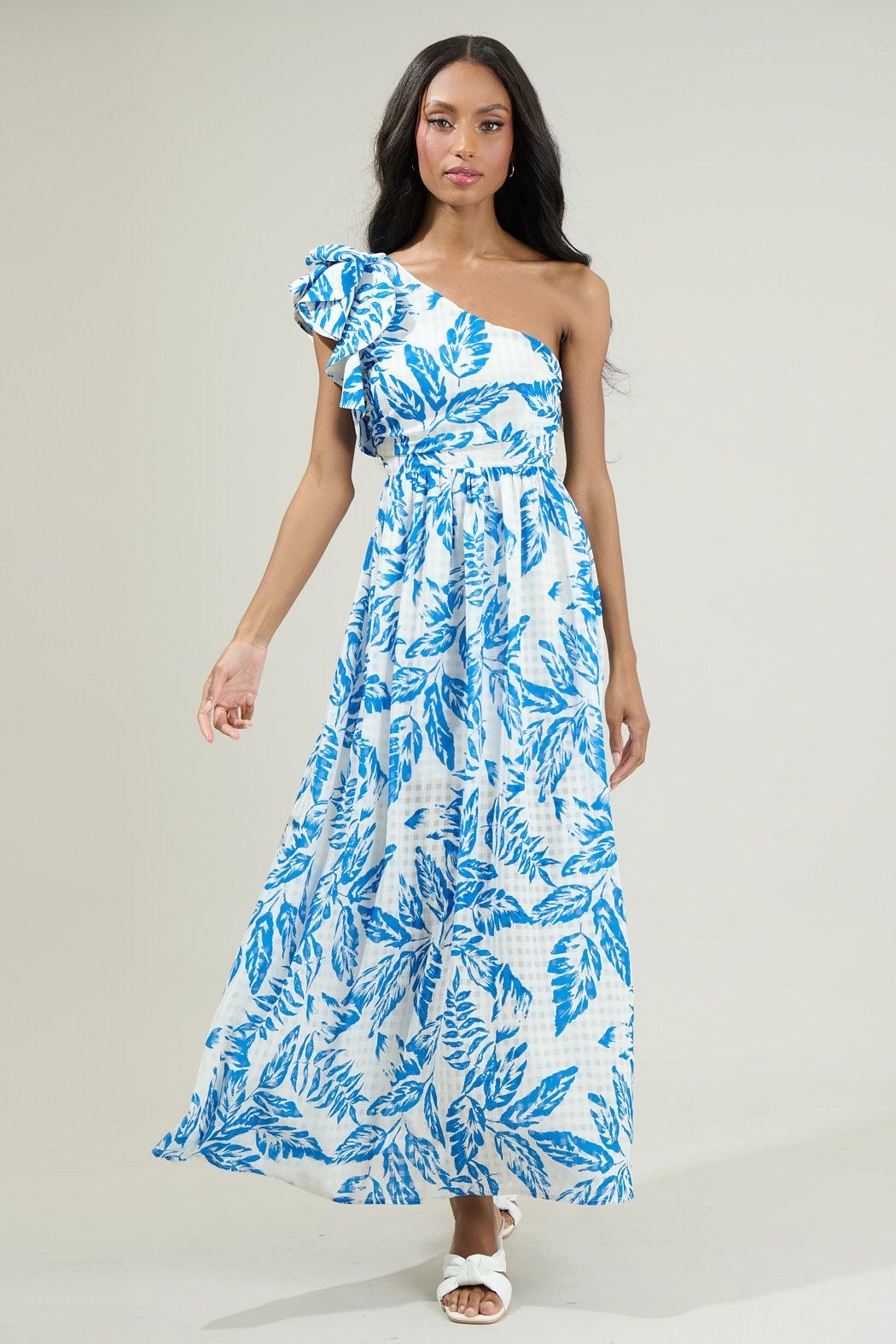 Polly floral ruffle maxi dress