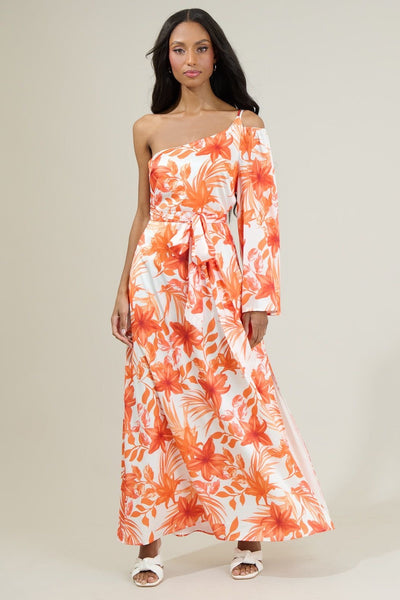 Nerola floral one shoulder maxi dress