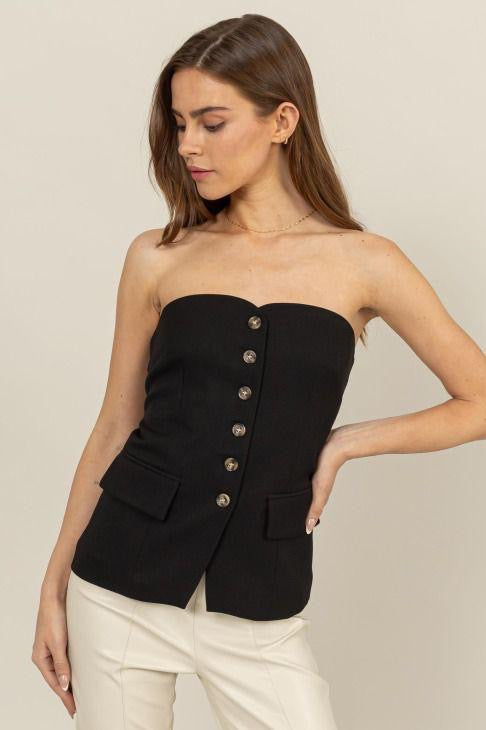 Kourt strapless top in black