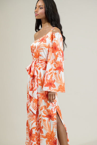 Nerola floral one shoulder maxi dress