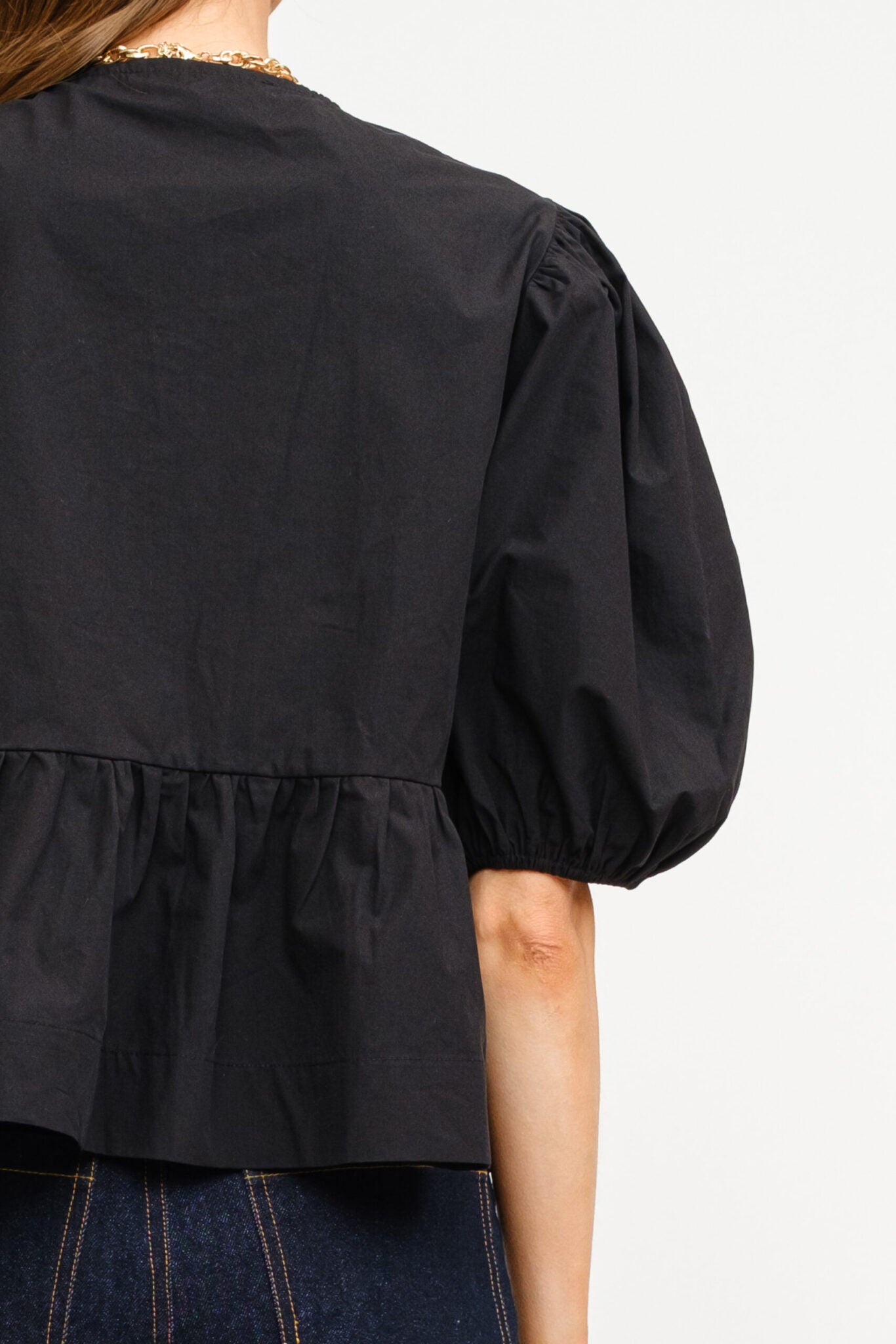 Norah poplin blouse in black