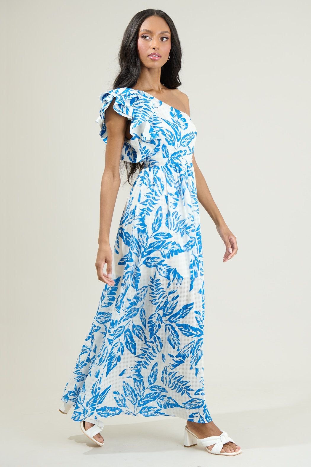 Polly floral ruffle maxi dress