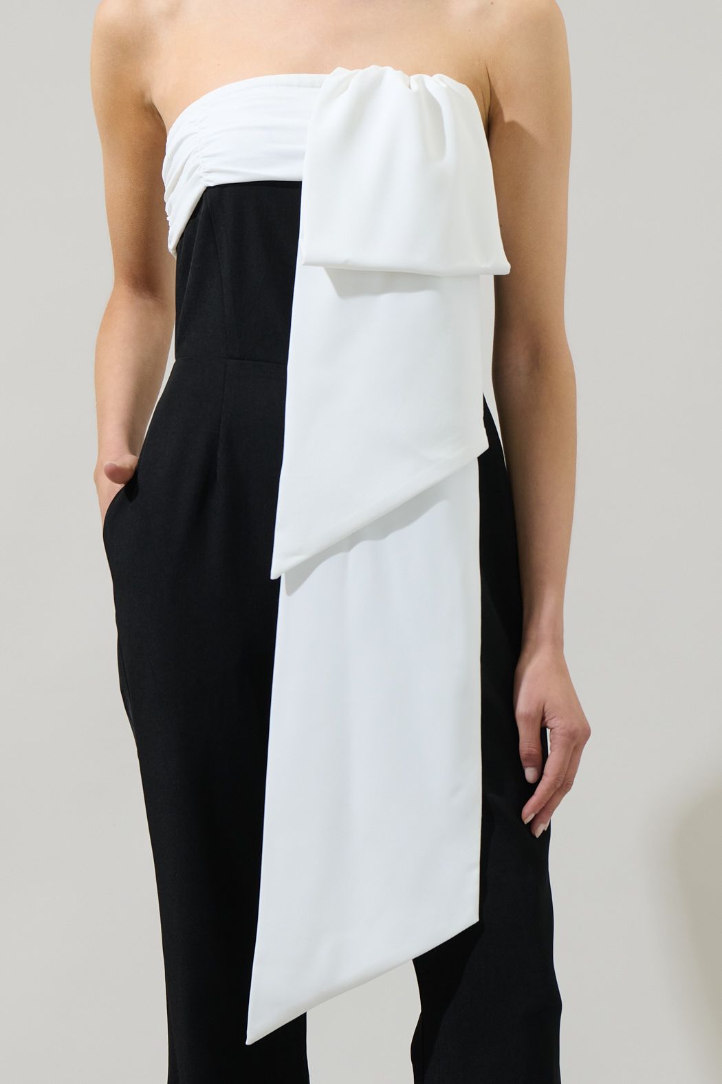 Gerri contrast strapless jumpsuit