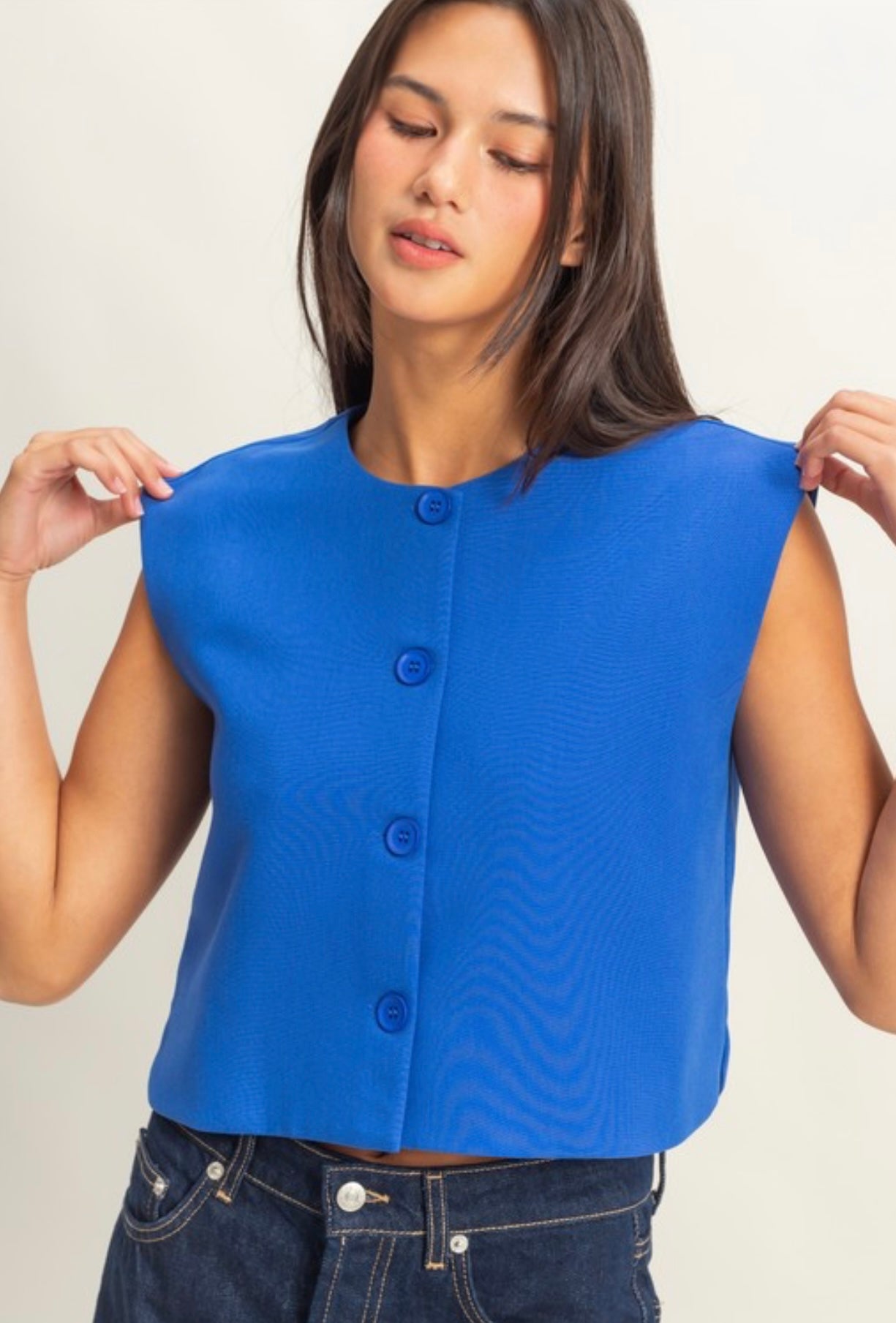 Balli button down top in blue