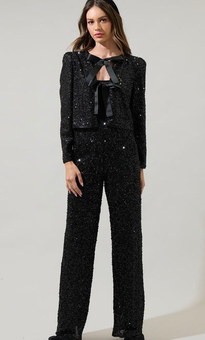 Katy sequin cardigan and pant set