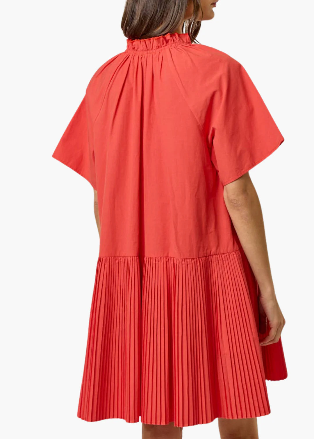 Pleated flare mini dress