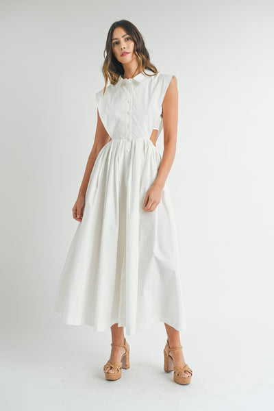 Alaia cut out midi dress in white