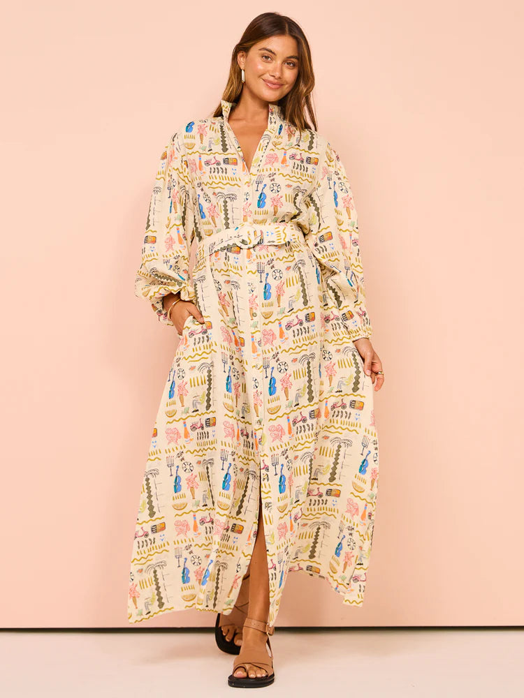 Noddy printed maxi dress