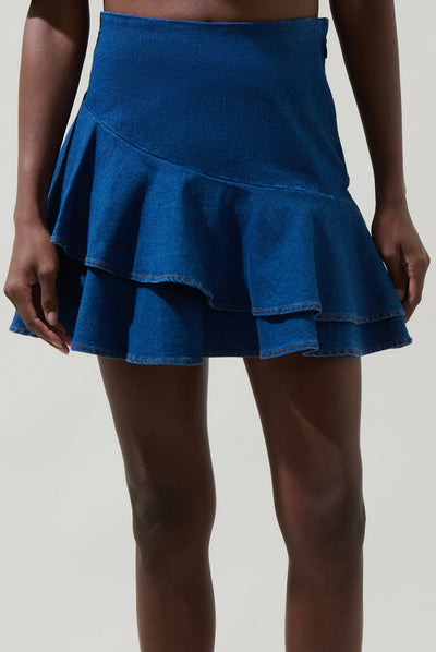 Jamie denim ruffle skirt