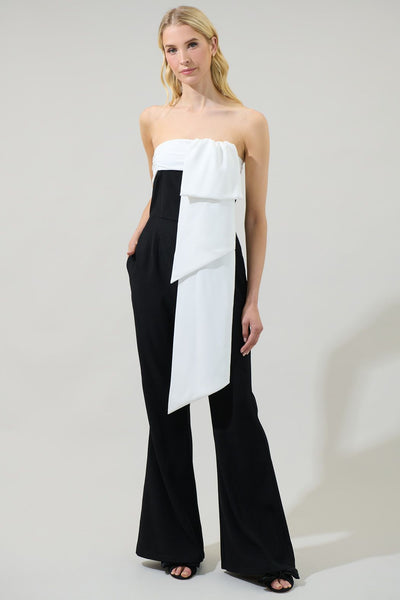 Gerri contrast strapless jumpsuit