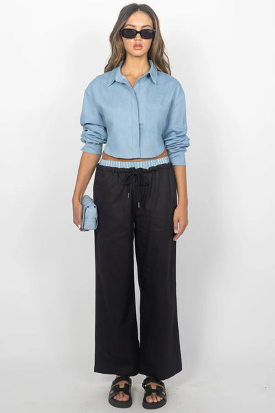 Finley cropped shirt and pant set