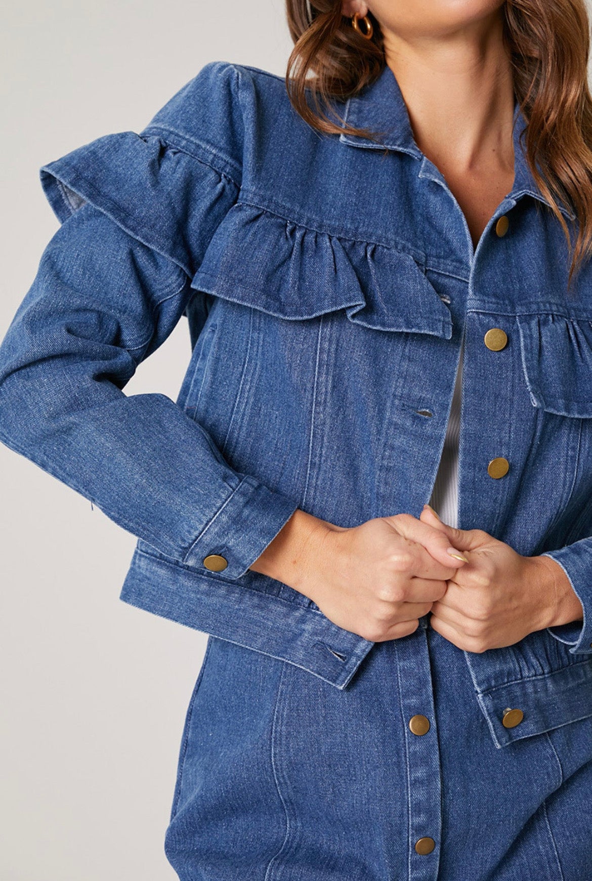 Stella denim ruffle jacket